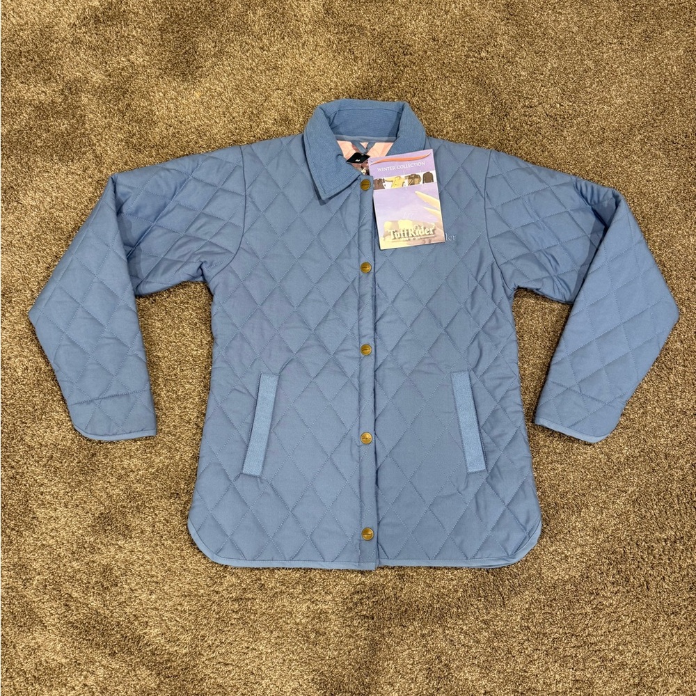 TuffRider NWT - Ride'n'Go Quilted Riding Equestrian Jacket, Dusty Blue - Size M